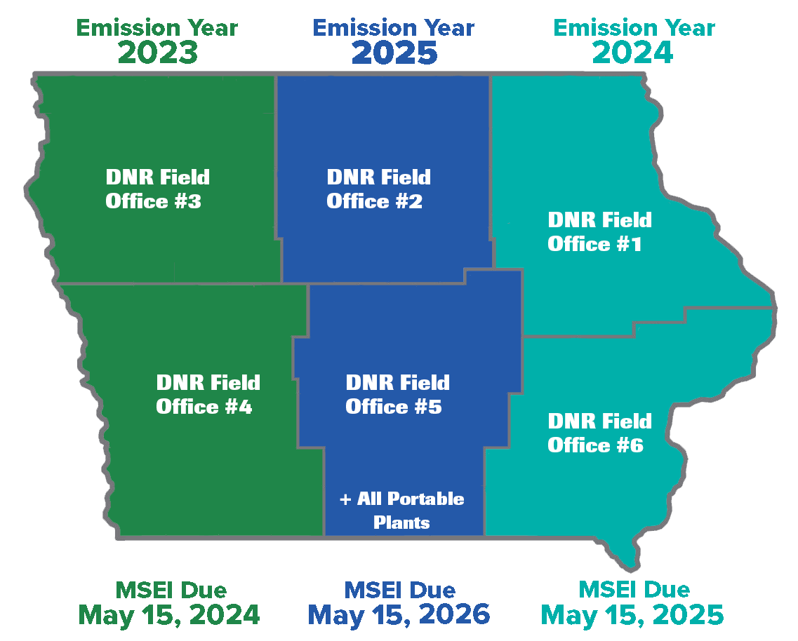 MSEI deadline map of Iowa