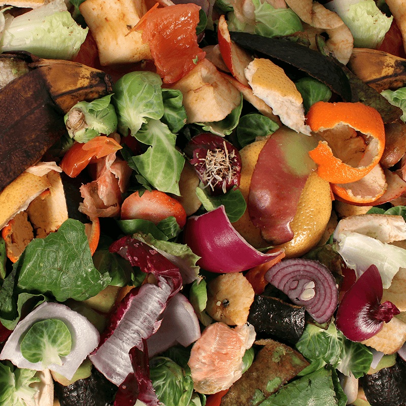 Compostable fruit and vegetable scraps