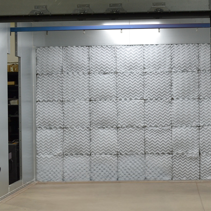 Industrial cross-draft paint booth installed in 2023