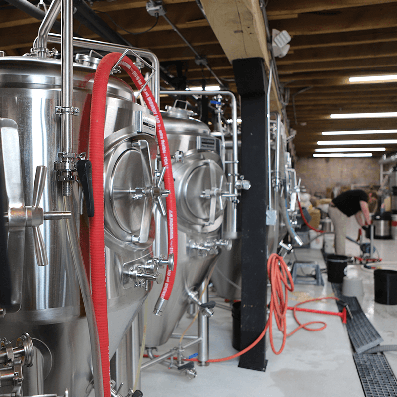 Local brewery fermentation tanks