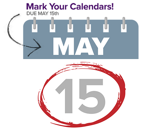 Calendar showing May 15th date