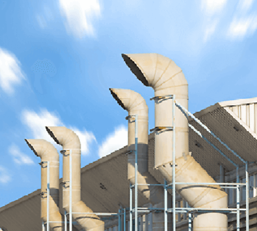 Business air vents outside ventilation stacks