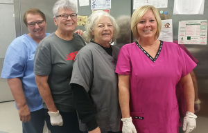 Staff from Lamoni Community School’s cafeteria take a break for a photo.