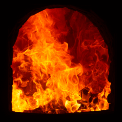 Incinerator flames