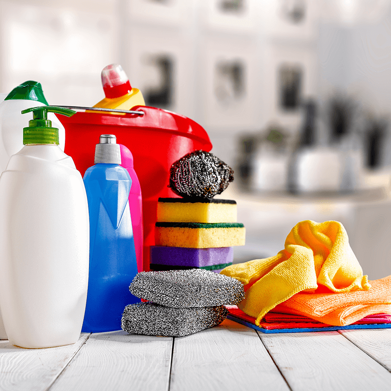 Household cleaning products and packaging as a source of PFAS contamination.