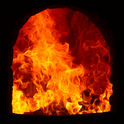 Incinerator flames